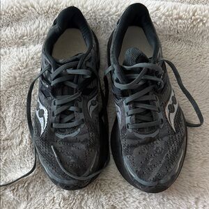 Saucony Men's Black and Gray Athletic Running Shoes Size 8